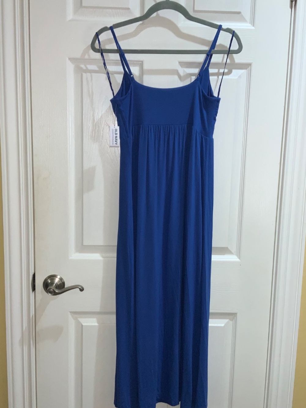 Old Navy Fit & Flare Cami Midi Dress sz M cobalt blue spaghetti straps - Picture 4 of 9